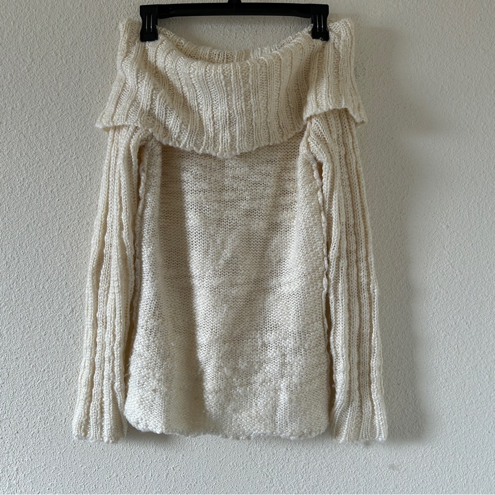 VTG Glimmer Off Shoulder Y2K Gilmore Cozy Knit Sweater Women’s Medium Ivory